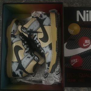 Nike dunk high 85 black acid wash size 13